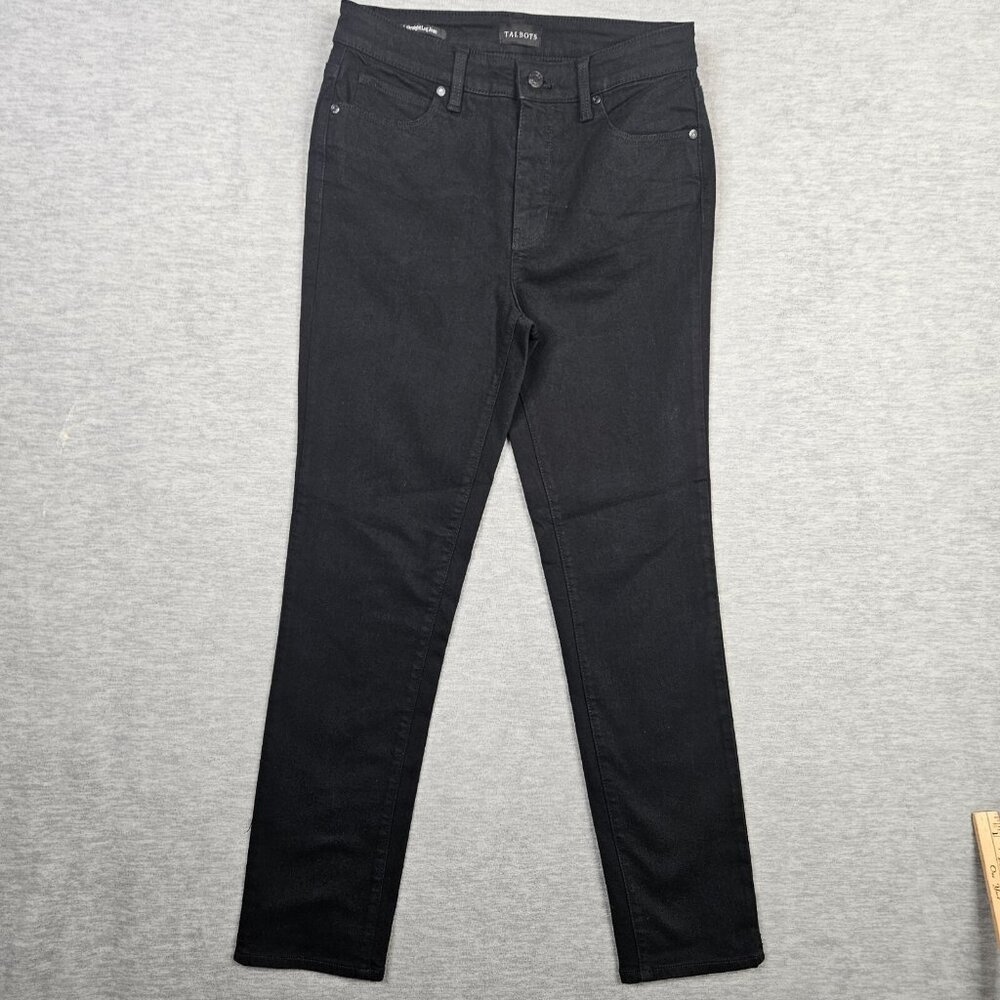 Talbots Women’s Dark Wash Zip Fly Straight Leg Jean Size 4P